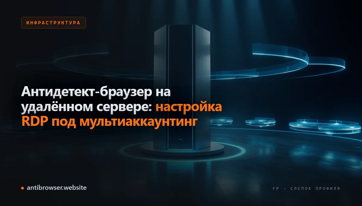 Схема подключения команды через RDP к Windows-серверу с антидетект-браузером и отдельными профилями