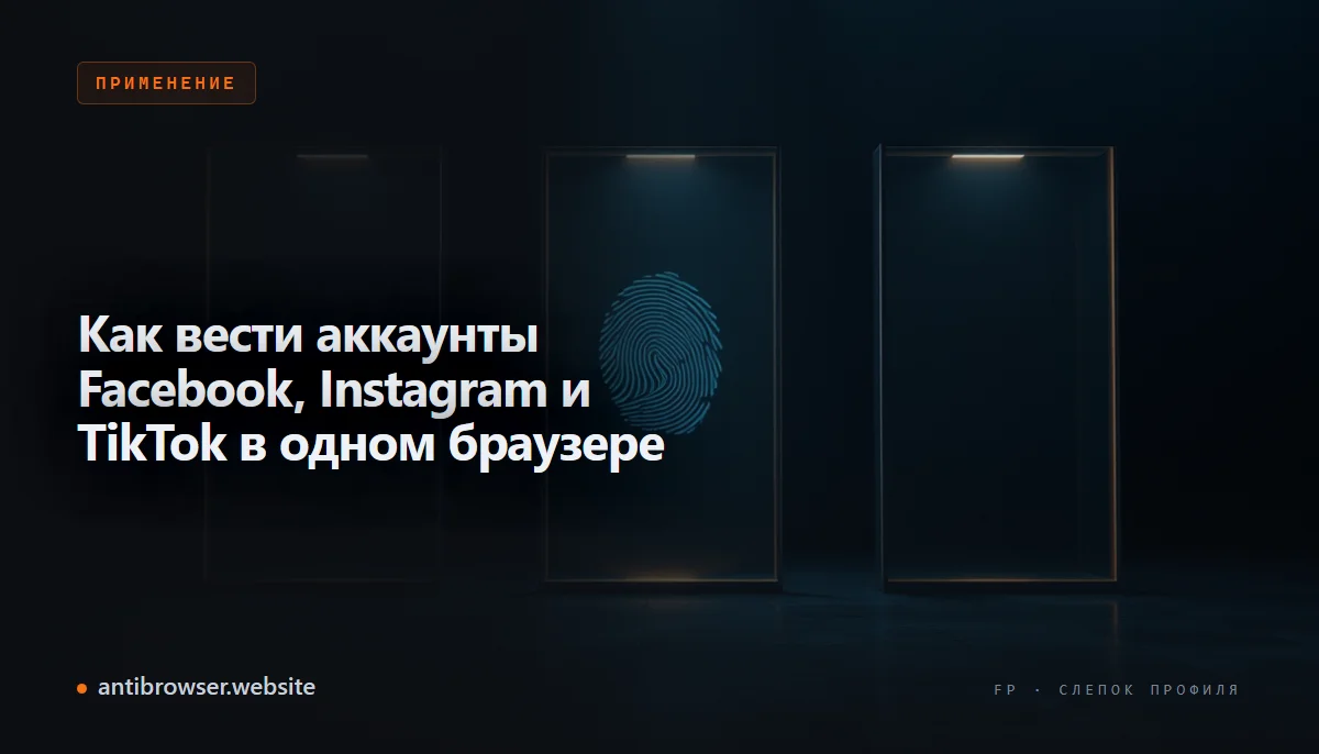 Изолированные профили браузера для аккаунтов Facebook, Instagram и TikTok