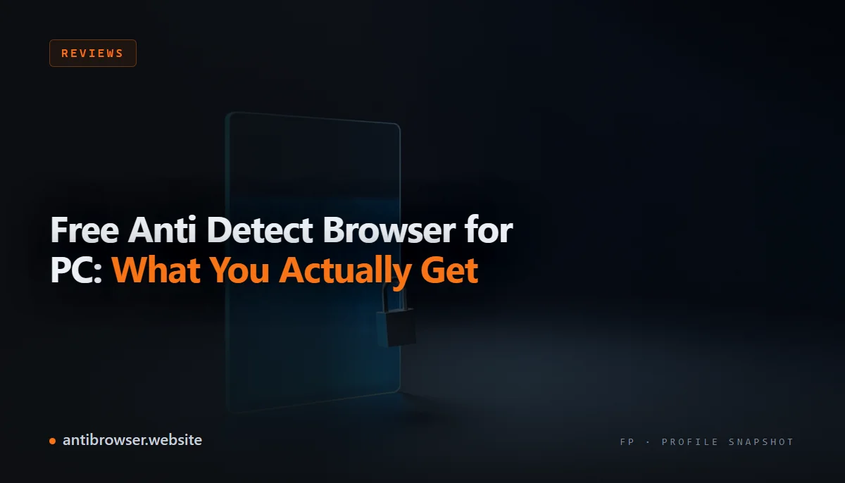 Side-by-side screenshots of five antidetect browser dashboards showing free plan profile limits and feature restrictions