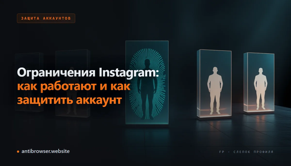 Несколько изолированных профилей Instagram в антидетект-браузере с отдельными прокси и уникальными отпечатками
