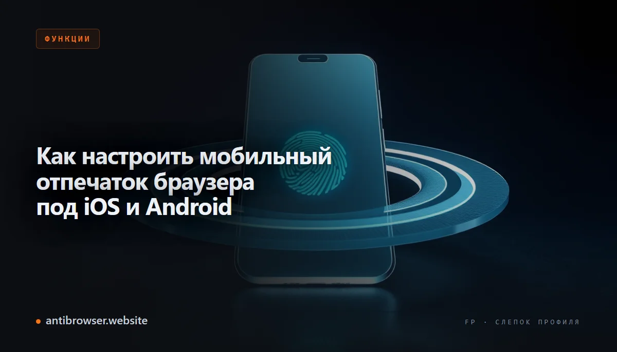 Настройка мобильного отпечатка браузера для профилей iOS и Android с проверкой экрана, touch-событий и прокси