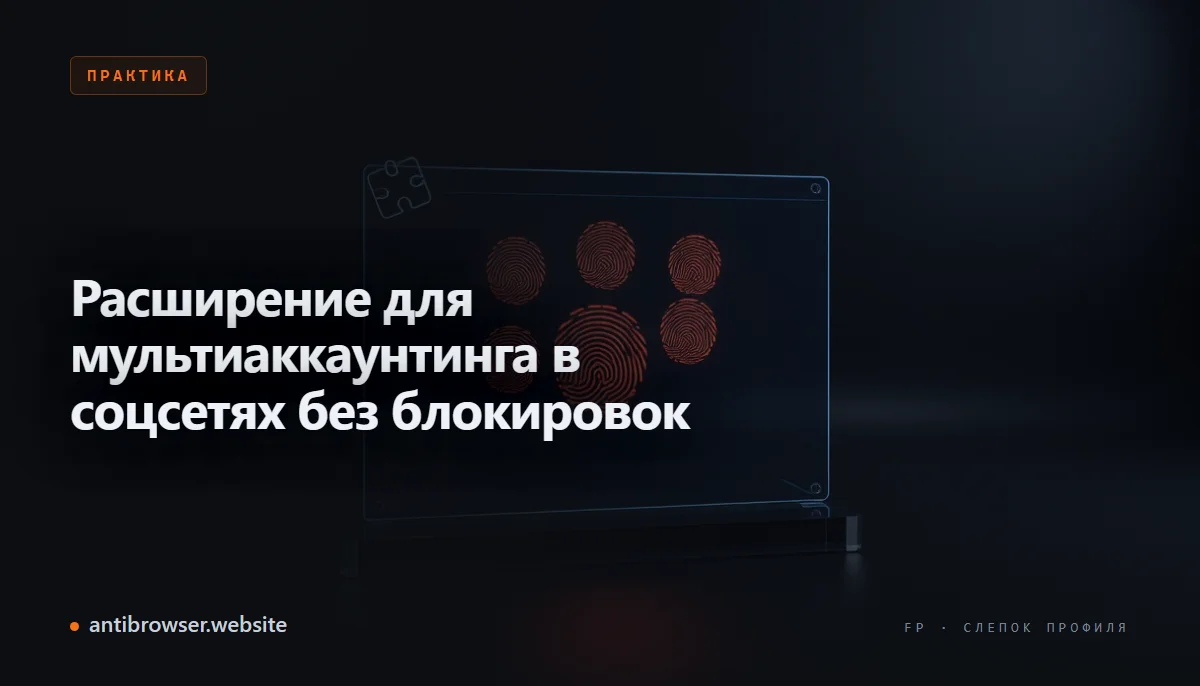 Несколько изолированных профилей браузера для управления аккаунтами в Facebook, Instagram и TikTok без блокировок