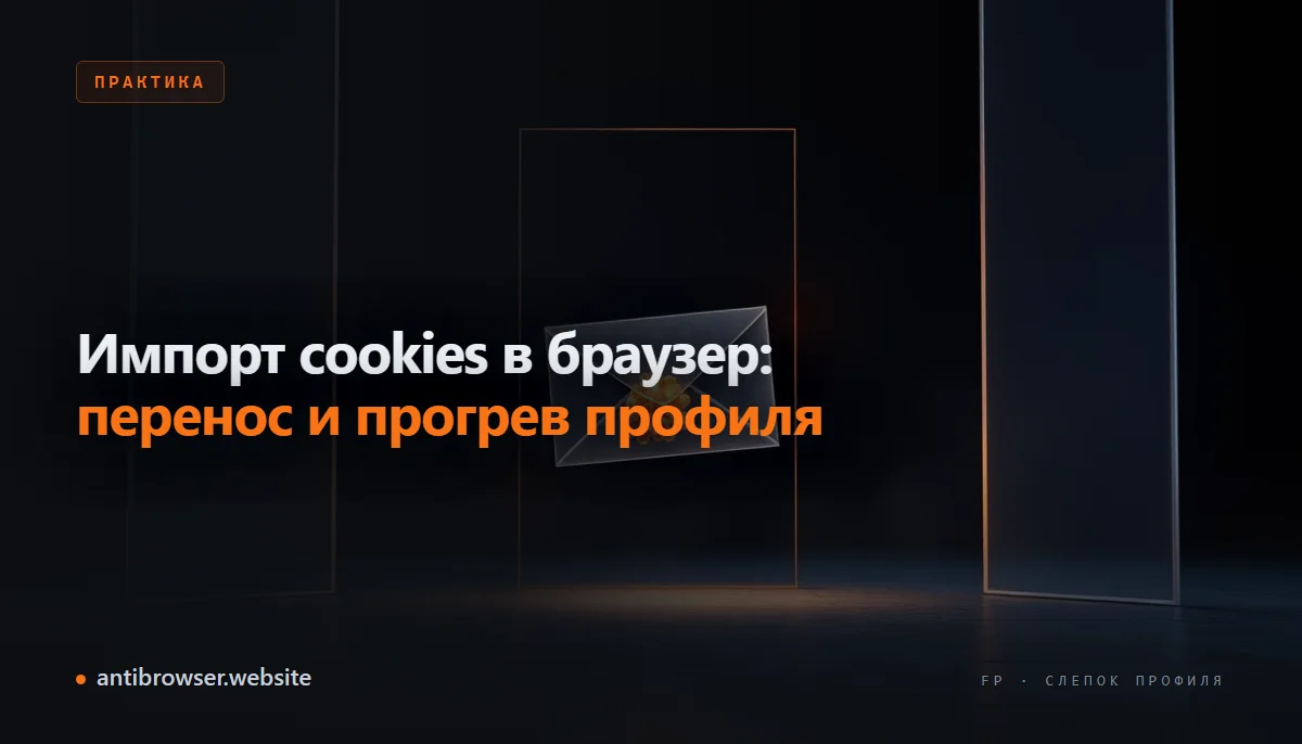 Перенос cookies в антидетект-браузер: импорт cookie-файла в изолированный профиль и прогрев сессии аккаунта
