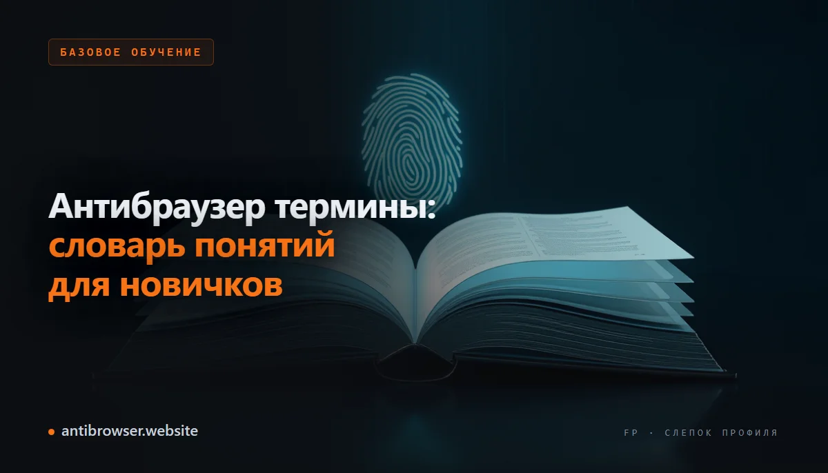 Словарь антибраузера: термины фингерпринт, профиль, детект и маскировка отпечатков браузера для новичков в арбитраже