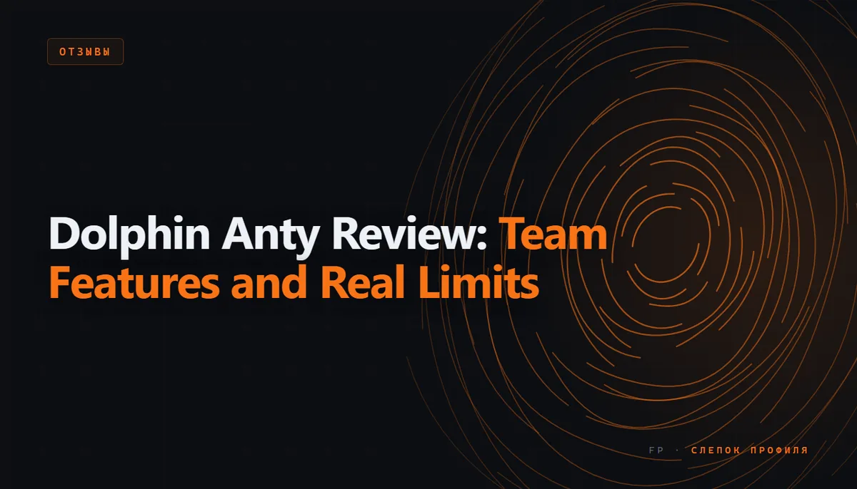 Dolphin Anty team workspace with browser profiles, proxy settings, and access controls