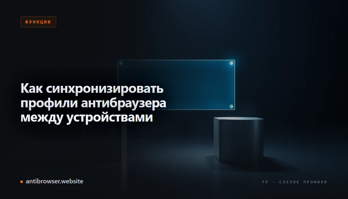 Схема синхронизации профиля антидетект-браузера между офисным компьютером и ноутбуком